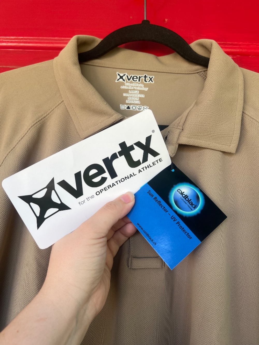Vertx Men’s Large Operational Athlete Shirt Tan Short Sleeve Breathable Outdoors - Picture 6 of 7